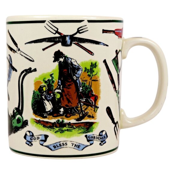 Cardew Other - Paul Cardew Mug God Bless the Gardener England Vintage Whimsical Ceramic